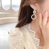 Micro Zircon Link Hoop Earrings Circle Africa Party Show Jewelry