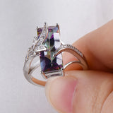 Purple Cubic Zirconia Silver Ring for Women