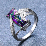 Purple Cubic Zirconia Silver Ring for Women