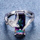 Purple Cubic Zirconia Silver Ring for Women