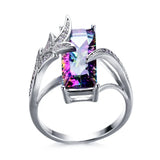 Purple Cubic Zirconia Silver Ring for Women