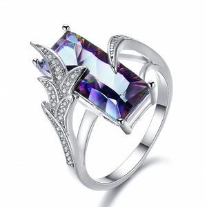 Purple Cubic Zirconia Silver Ring for Women