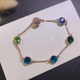 Silver Feather Bracelets Gift for Women with Logo