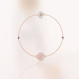Silver Feather Bracelets Gift for Women with Logo