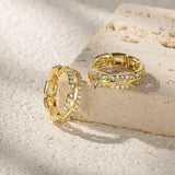 Hiphop Zircon Chain Earring 925 Silver Hoop Earrings Women Girls