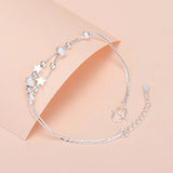 S925 Sterling Silver Star Double Bracelets For Women Wedding
