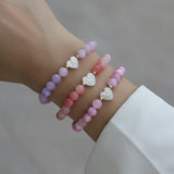 Heart Letter Beaded Bracelet Initial Women Jewelry Gift