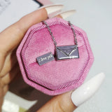 Envelop Love Letter Silver Necklace for Women X6229
