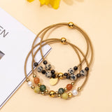 Stainless Steel Bracelets with Pearl and Stone Charms