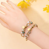 Stainless Steel Bracelets with Pearl and Stone Charms