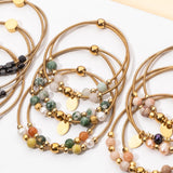 Stainless Steel Bracelets with Pearl and Stone Charms