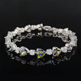 Heart Colorful Bracelet Bangle for Women Anniversary Gift Jewelry
