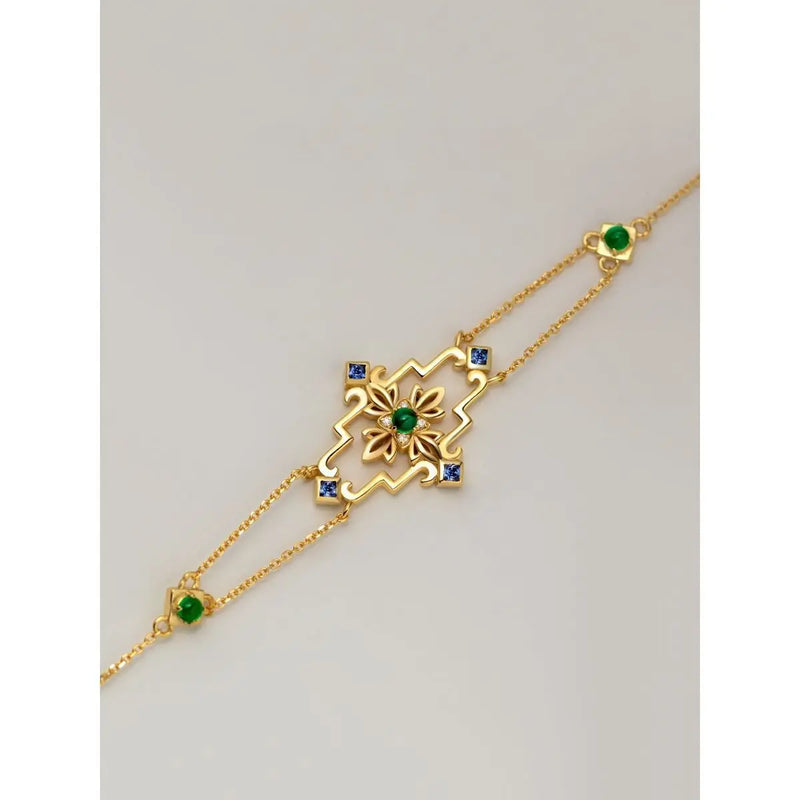 18K Plated Zircon Chain Bracelet Bangle - Gift