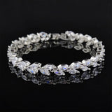 Silver Leaves Bracelet Bangle For Women Anniversary Gift