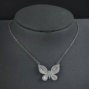 Punk Butterfly Necklace Silver for Girl Lapis X5659