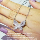 Punk Butterfly Necklace Silver for Girl Lapis X5659