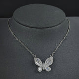 Punk Butterfly Necklace Silver for Girl Lapis X5659