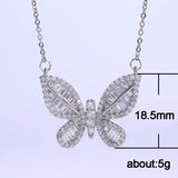 Punk Butterfly Necklace Silver for Girl Lapis X5659