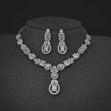 Silver Earrings & Necklace Set, Christmas Party Jewelry