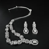 Silver Earrings & Necklace Set, Christmas Party Jewelry