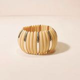Wide Beads Link Bracelet Women Round Elastic Resin Adjustable Chain Bangles