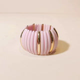 Wide Beads Link Bracelet Women Round Elastic Resin Adjustable Chain Bangles