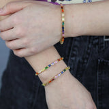 Colorful CZ Paved Tennis Bracelet Bangle - Anniversary Gift Jewelry