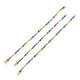 Colorful CZ Paved Tennis Bracelet Bangle - Anniversary Gift Jewelry