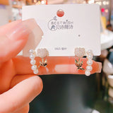 Tulip Pearl Small Crowd Sense Earrings for Girls