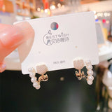 Tulip Pearl Small Crowd Sense Earrings for Girls