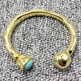 UNOde50 925 Silver Beaded Bracelet 14K Button Bracelet
