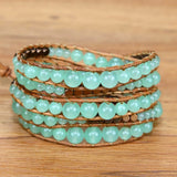 Natural Stone Beads Braid Wrap Bracelet Boho Vintage Jewelry