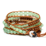 Natural Stone Beads Braid Wrap Bracelet Boho Vintage Jewelry