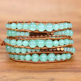 Natural Stone Beads Braid Wrap Bracelet Boho Vintage Jewelry