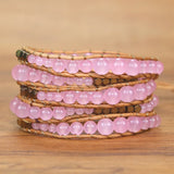 Natural Stone Beads Braid Wrap Bracelet Boho Vintage Jewelry
