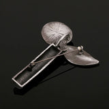 Vintage Zinc Alloy and Pearl Brooch Pin Leaves British Style Suit Accessories