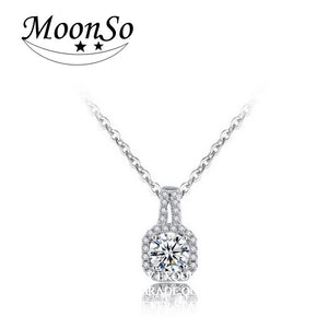 Women's Silver Necklace with Chain - X1104b