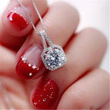 Women's Silver Necklace with Chain - X1104b