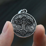 Vintage Stainless Steel Tree Of Life Pendant Necklace for Viking Jewelry Couple