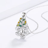 Epoxy Flower Pendant Necklace 925 Silver Women's Jewelry Pendant