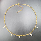 Pearl Beads Charms Necklace Choker Chain for Women Girls y2k Jewelry