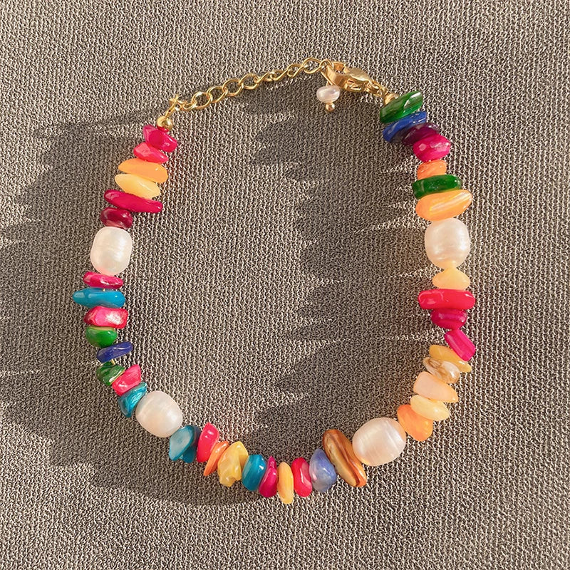 Colorful Stone Chip Bracelet for Women