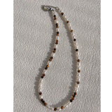 Natural Tigereye Choker Freshwater Pearl Necklace Femme Jewelry