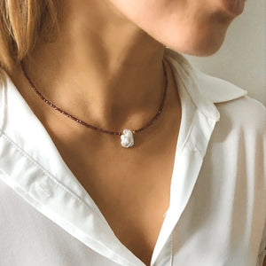 Vintage Crystal Choker Pearl Necklace Jewelry