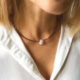 Vintage Crystal Choker Pearl Necklace Jewelry