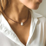 Vintage Crystal Choker Pearl Necklace Jewelry