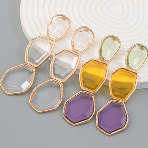 Colorful Multi-layer Resin Dangle Earrings