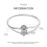 925 Silver Women Bracelet Charm Butterfly Heart Lock Pendant DIY Jewelry