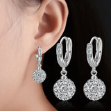 925 Silver Long Fringe Heart Shape Earrings Retro Party Anniversary Gift
