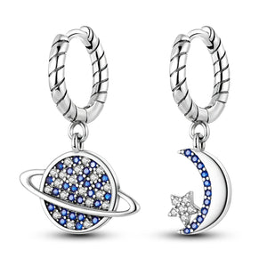 925 Silver Long Fringe Heart Shape Earrings Retro Party Anniversary Gift